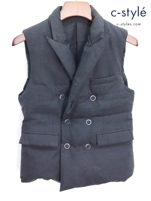 NUMBER (N)INE ナンバーナイン ダウンベスト 0 ブラック ダブルボタン