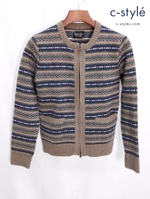 NUMBER (N)INE ナンバーナイン ジップカーディガン 2 ブラウン F08-NK007A