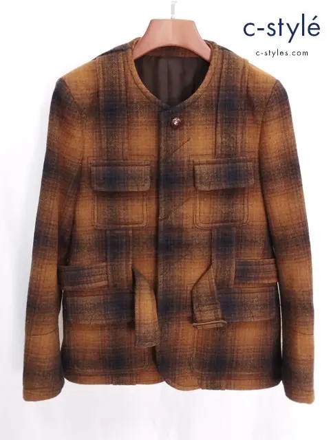 NUMBER (N)INE ナンバーナイン シルクジャケット 2 ブラウン S07-NJ016A ボタン