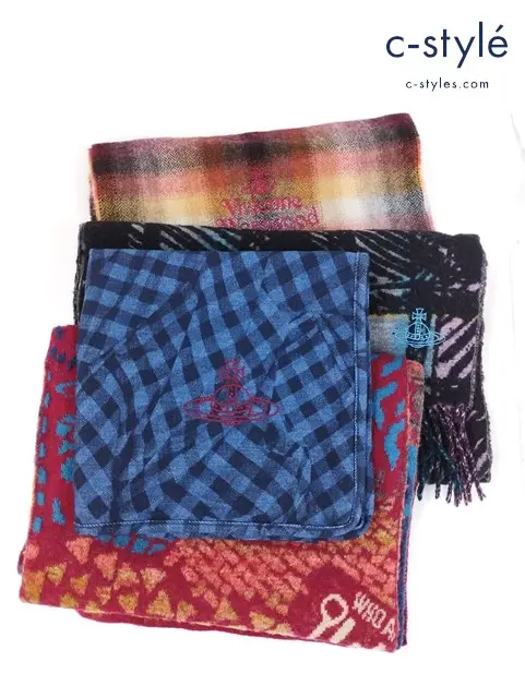 Vivienne Westwood ヴィヴィアンウエストウッド マフラー 収納袋 オーブ 総柄 計4点