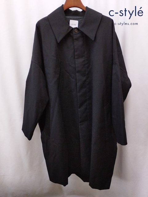 SISE シセ コート 1 ブラック BALLOON SOUTIEN COLLAR COAT ウール100% AZ-CO-01-W 日本製