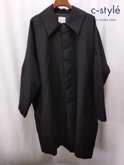 SISE シセ コート 1 ブラック BALLOON SOUTIEN COLLAR COAT ウール100% AZ-CO-01-W 日本製