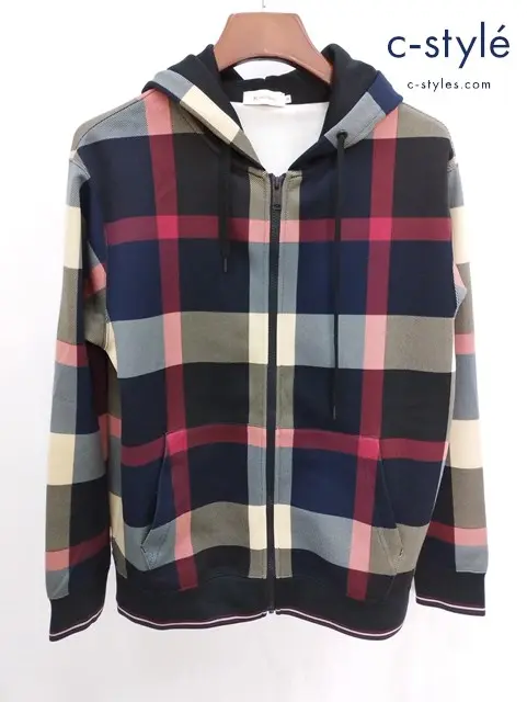 BLACK LABEL CRESTBRIDGE ジップアップチェックパーカーM マルチカラー 57P01-100-28