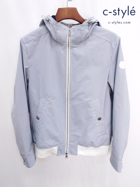 BLACK LABEL CRESTBRIDGE ジップアップパーカー M ブルー×ホワイト 51F10-709-24 ストライプ