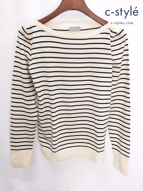 Dior HOMME ディオールオム ボーダーニット XS クリーム系×ブラック 6HH4052861