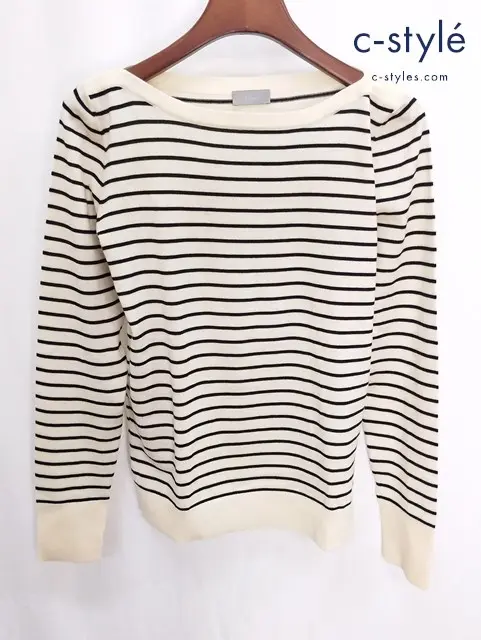 Dior HOMME ディオールオム ボーダーニット XS クリーム系×ブラック 6HH4052861