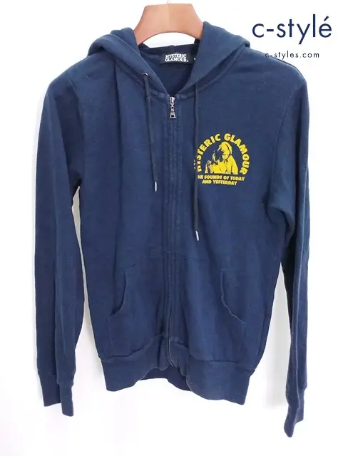 HYSTERIC GLAMOUR ヒステリックグラマー ジップアップパーカー S ネイビー 0243CF16