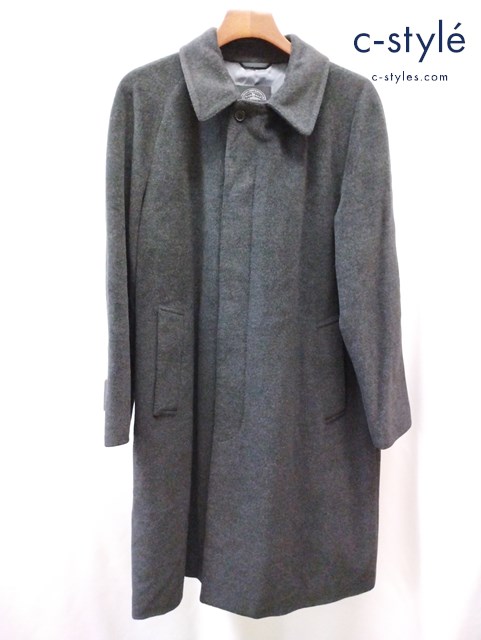 J.PRESS ジェイプレス ステンカラーコート M グレー CW-0001 カシミヤ ボタン