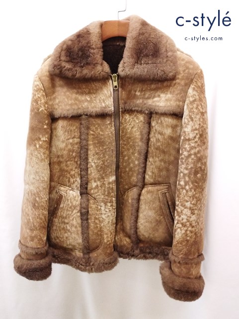 Schott ショット ムートンジャケット 36 ブラウン ジップアップ