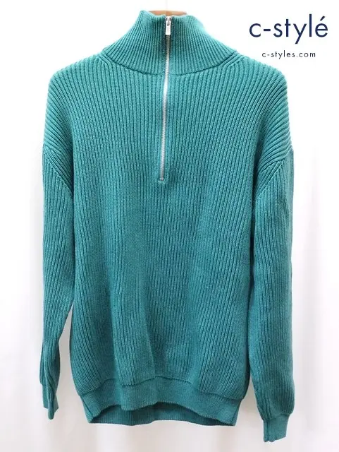 BATONER バトナー ハーフジップニットセーター 3 グリーン系 長袖 BN-23FM-069 ウール100 日本製
