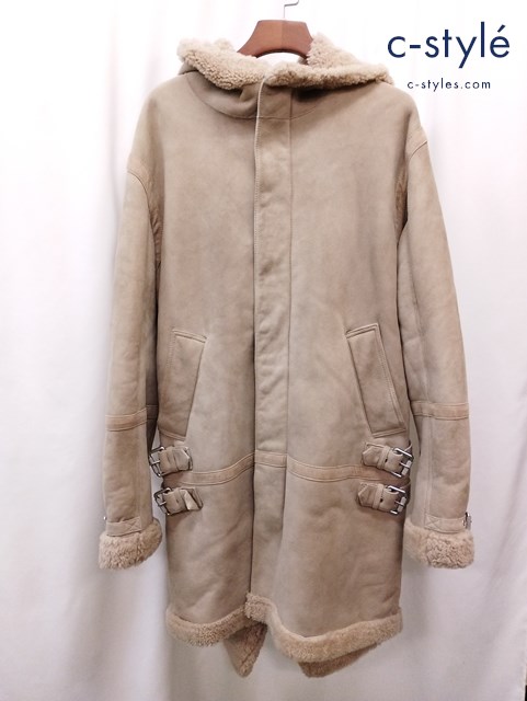 KITH キス HILLDALE SHEARLING PARKA LARGE ベージュ ムートンジャケット ジップアップ フード KH1078