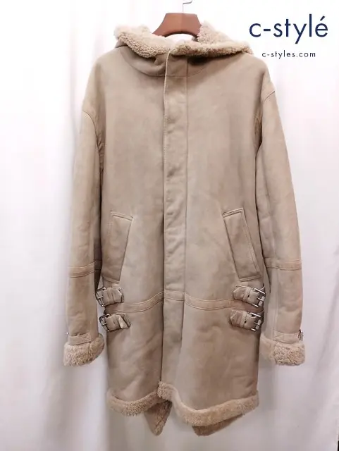 KITH キス HILLDALE SHEARLING PARKA LARGE ベージュ ムートンジャケット ジップアップ フード KH1078