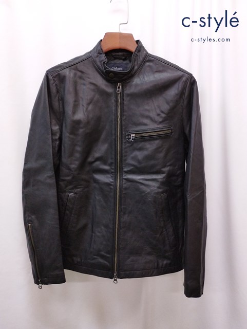 Men’s Bigi メンズビギ レザーシングルライダースジャケット 03 ブラック Collective 羊革 M0833LJM201