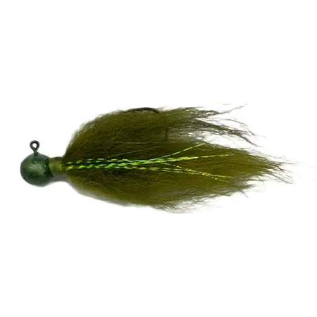 Rabid Baits(ラビッド ベイツ) ルアー Olive Hair Jig 1/4oz – Bass Fishing Hair jig for smallmouth bass, walleye, and many other game fish