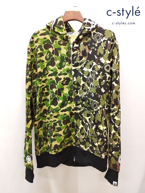 UNKLE×A BATHING APE アンクル×アベイシングエイプ SHARK FULL ZIP HOODIE XL マルチカラー カモ柄