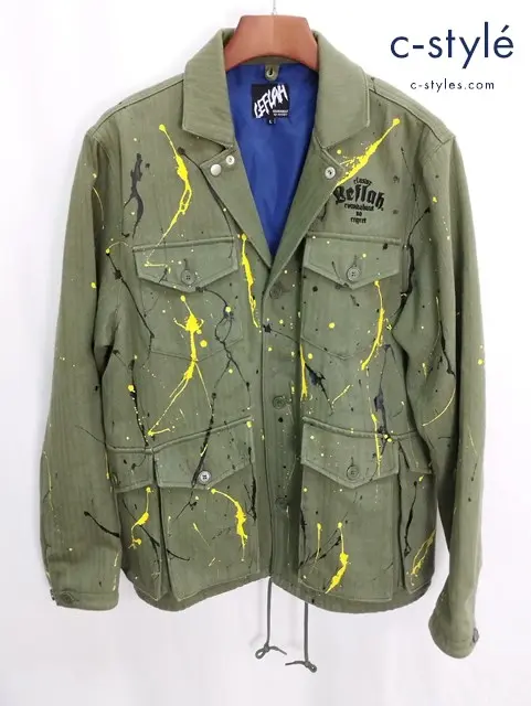 LEFLAH レフラー フィールドジャケット L カーキ ペンキ加工