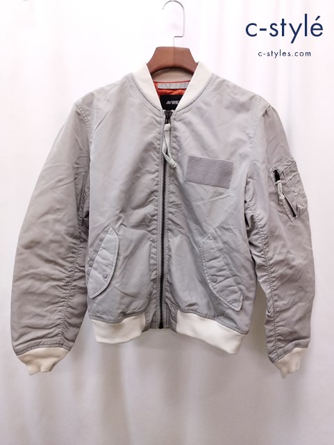 AVIREX アヴィレックス MA-1 L グレー系 ジャケット ジップアップ ナイロン