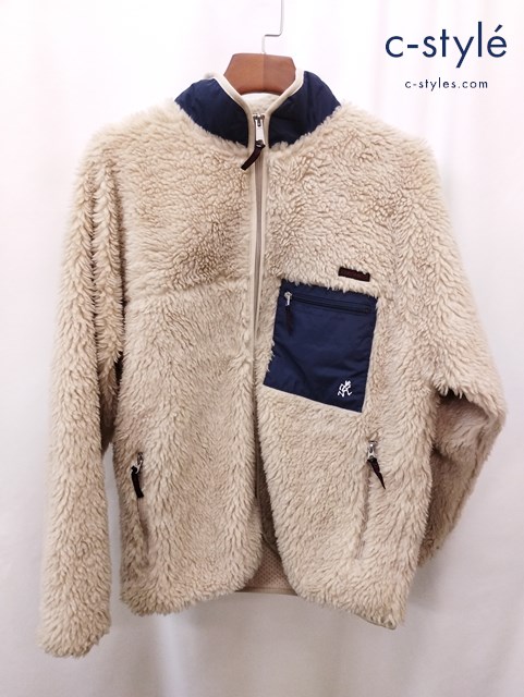 GRAMiCCi グラミチ フリースジャケット M ベージュ ジップアップ GUJK-19F1209