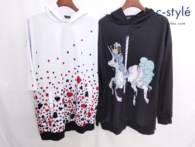 ankoROCK アンコロック パーカー FREE ブラック ホワイト フーディー ユニコーン