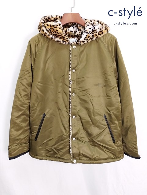 CRIMIE クライミー ジャケット XXL カーキ LEOPARD BOA HOOD JACKET CR01-01K5-JK23