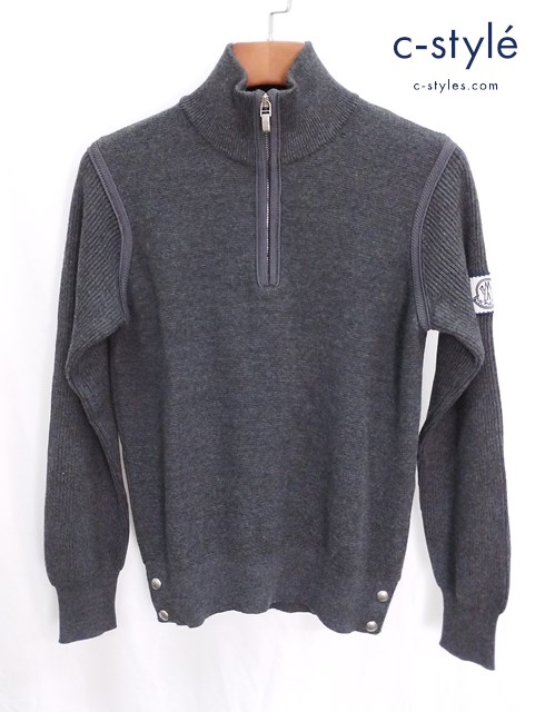 MONCLER モンクレール ハーフジップセーター S グレー MAGLIONE TRICOT LUPETTO C.ZIP
