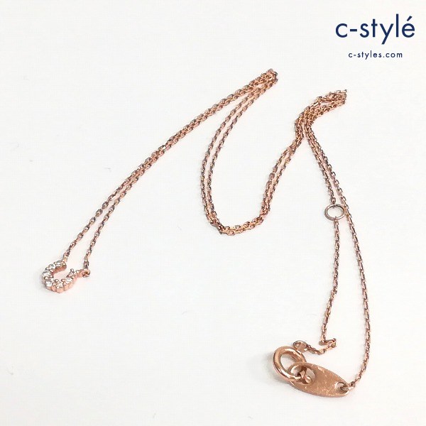 ete エテ K10 ホースシューネックレス ピンクゴールド 約0.85g(装飾含む)