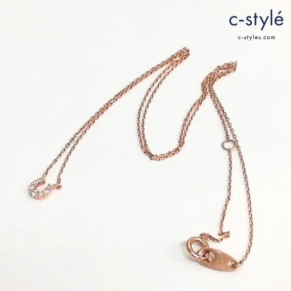 ete エテ K10 ホースシューネックレス ピンクゴールド 約0.85g(装飾含む)