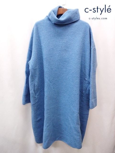 45R フォーティーファイブアール タートルネック ワンピース 0 ブルー ウール100%