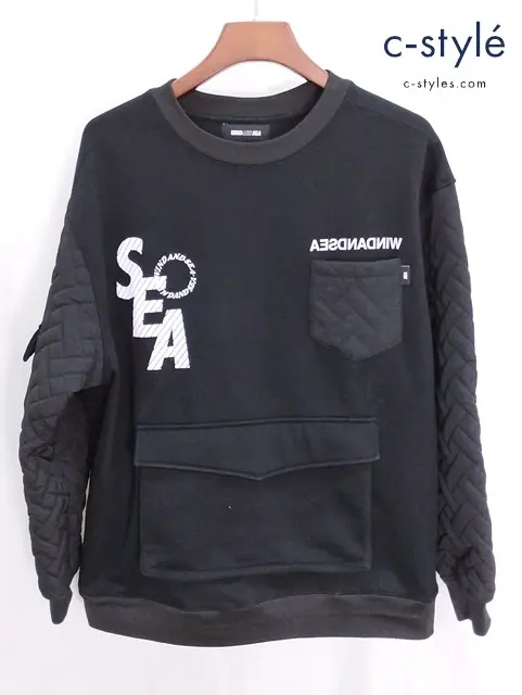 WIND AND SEA×NEIGHBORHOOD トレーナー L ブラック NHWDS-04 C-TEE-SS