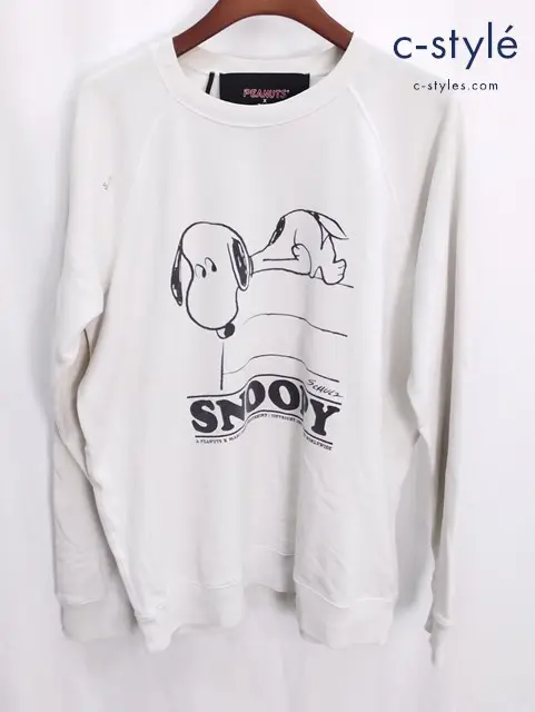 MARC JACOBS×PEANUTS トレーナー L オフホワイト C6000054-134 ダメージ加工