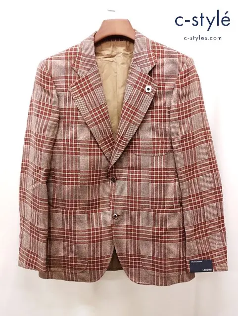 LARDINI ラルディーニ テーラードジャケット 48 レッド系 2B イタリア製 tessuto esclusivo N-6903Q