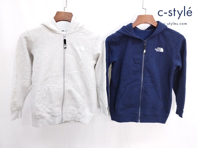 THE NORTH FACE パーカー 140 グレー ネイビー 裏起毛 ジップアップ NTJ11906 キッズ 男の子 女の子