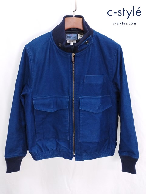 BLUE BLUE ブルーブルー ビッグポケットジャケット 1 ブルー 700063-314 ジップアップ 日本製