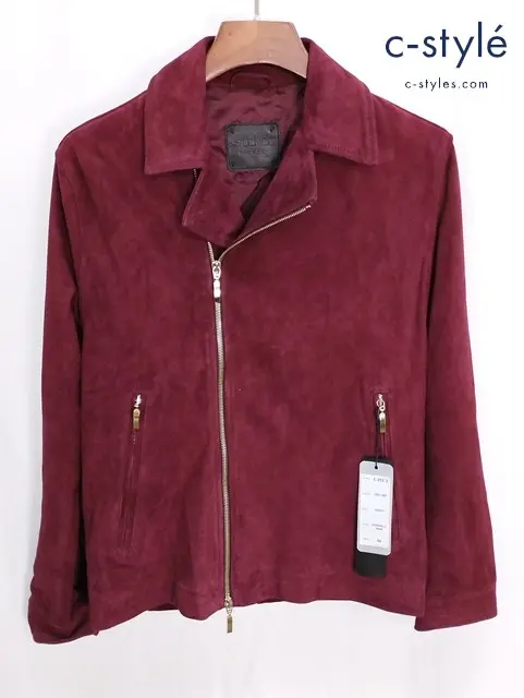 SILENCE サイレンス ダブルライダーススウェードジャケット 46 ワインレッド 1003BR イタリア製