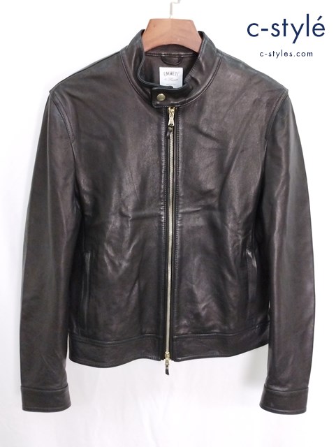 EMMETI エンメティ シングルライダースジャケット 46 ブラック GIAPPONF-033 イタリア製 羊革