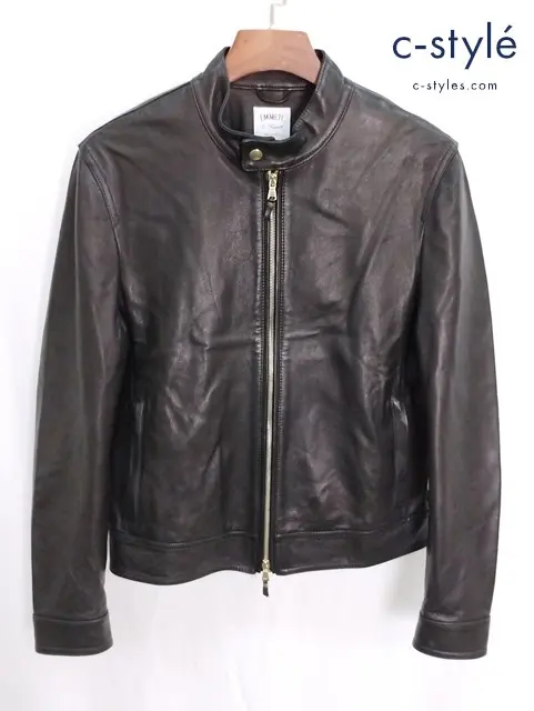 EMMETI エンメティ シングルライダースジャケット 46 ブラック GIAPPONF-033 イタリア製 羊革