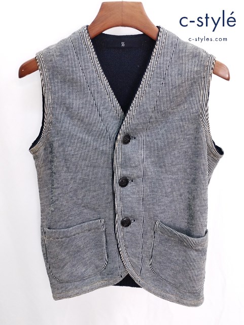 45R フォーティファイブアール ヒッコリーベスト 2 ネイビー系 ボタン 8128919