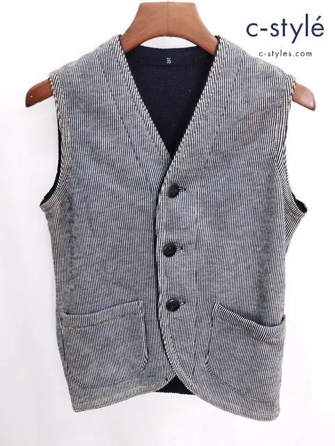 45R フォーティファイブアール ヒッコリーベスト 2 ネイビー系 ボタン 8128919