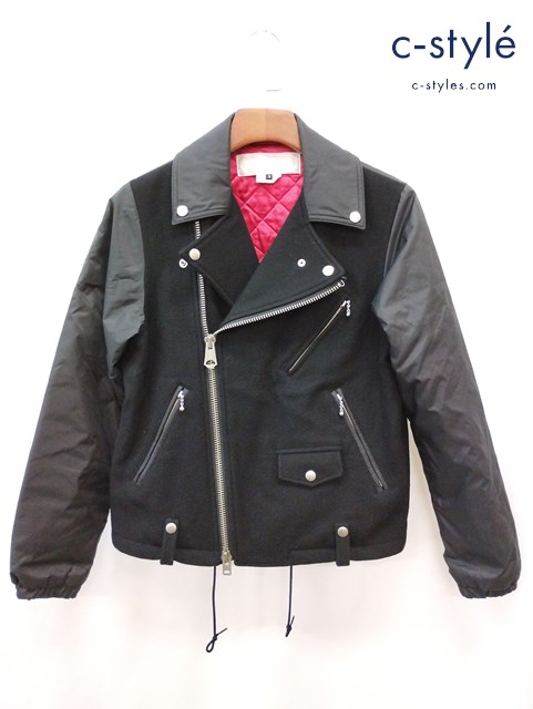 COMME des GARCONS コムデギャルソン GANRYU ガンリュウ 切替ウールダブルライダース S ブラック EP-J017