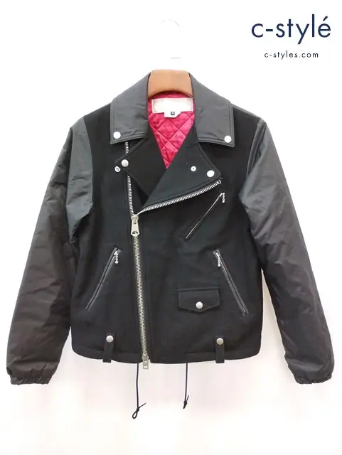 COMME des GARCONS コムデギャルソン GANRYU ガンリュウ 切替ウールダブルライダース S ブラック EP-J017