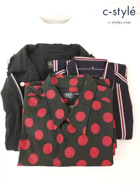 666 トリプルシックス ジャケット シャツ L XL 長袖 ドット 計3点