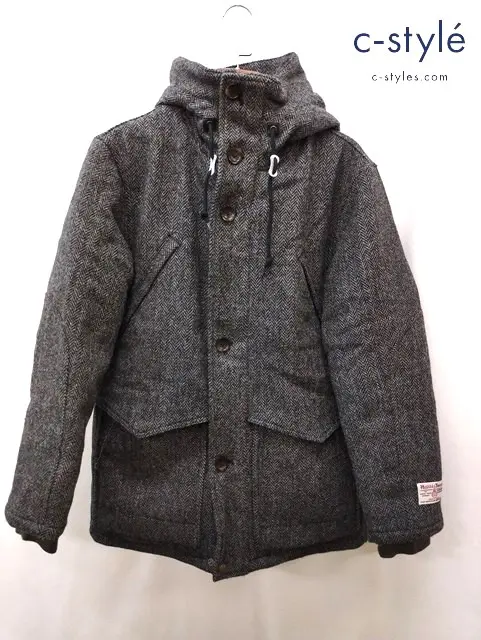 The DUFFER of ST.GEORGE × HARRIS TWEED ダウンジャケット XL グレー DF-Q9-85300