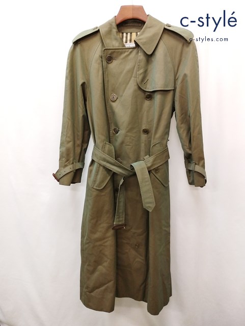 BURBERRY バーバリー トレンチコート 9AR グリーン系 裏地ノバチェック ダブルボタン