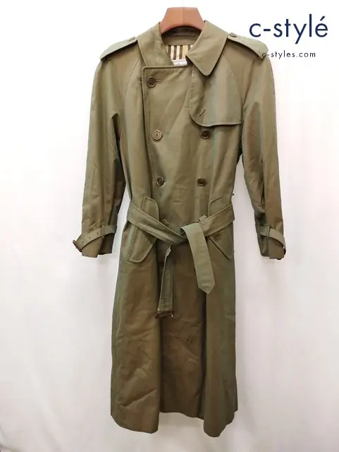 BURBERRY バーバリー トレンチコート 9AR グリーン系 裏地ノバチェック ダブルボタン