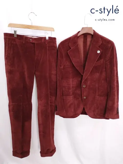 LARDINI ラルディーニ コーデュロイ セットアップ 50 レッド系 JW6100E JW6100AE イタリア製 2B