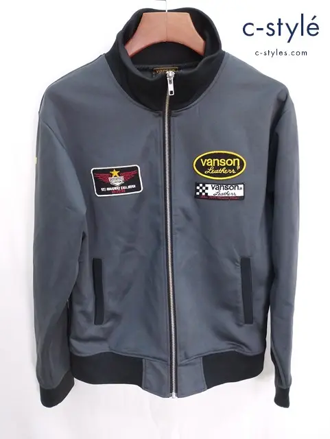 VANSON バンソン フライトジャケット L グレー系 パーカー 刺繍