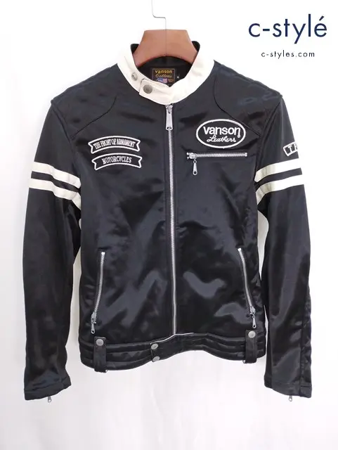 VANSON バンソン フライトジャケット M ブラック 刺繍 ジップアップ