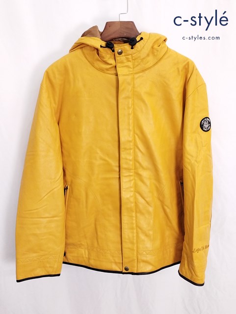 SINA COVA シナコバ レザーフードジャケット L イエロー LUPO DI MARE 羊革 7253240