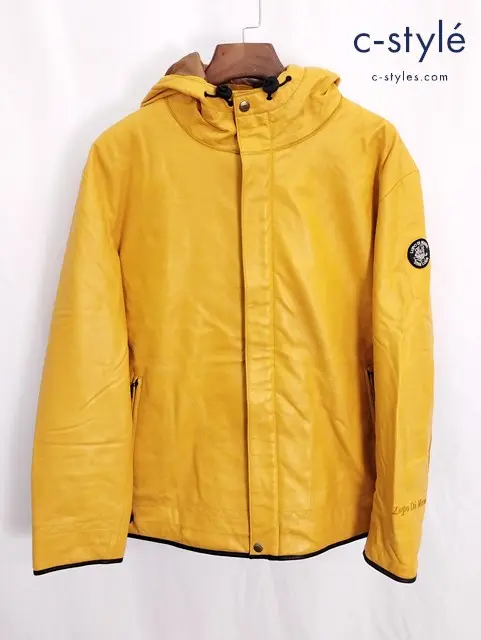 SINA COVA シナコバ レザーフードジャケット L イエロー LUPO DI MARE 羊革 7253240