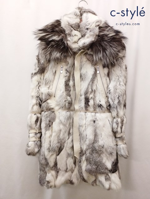 TORNADO MART トルネードマート ラビット×シルバーフォックスファーコート M ホワイト系 631-8214006
